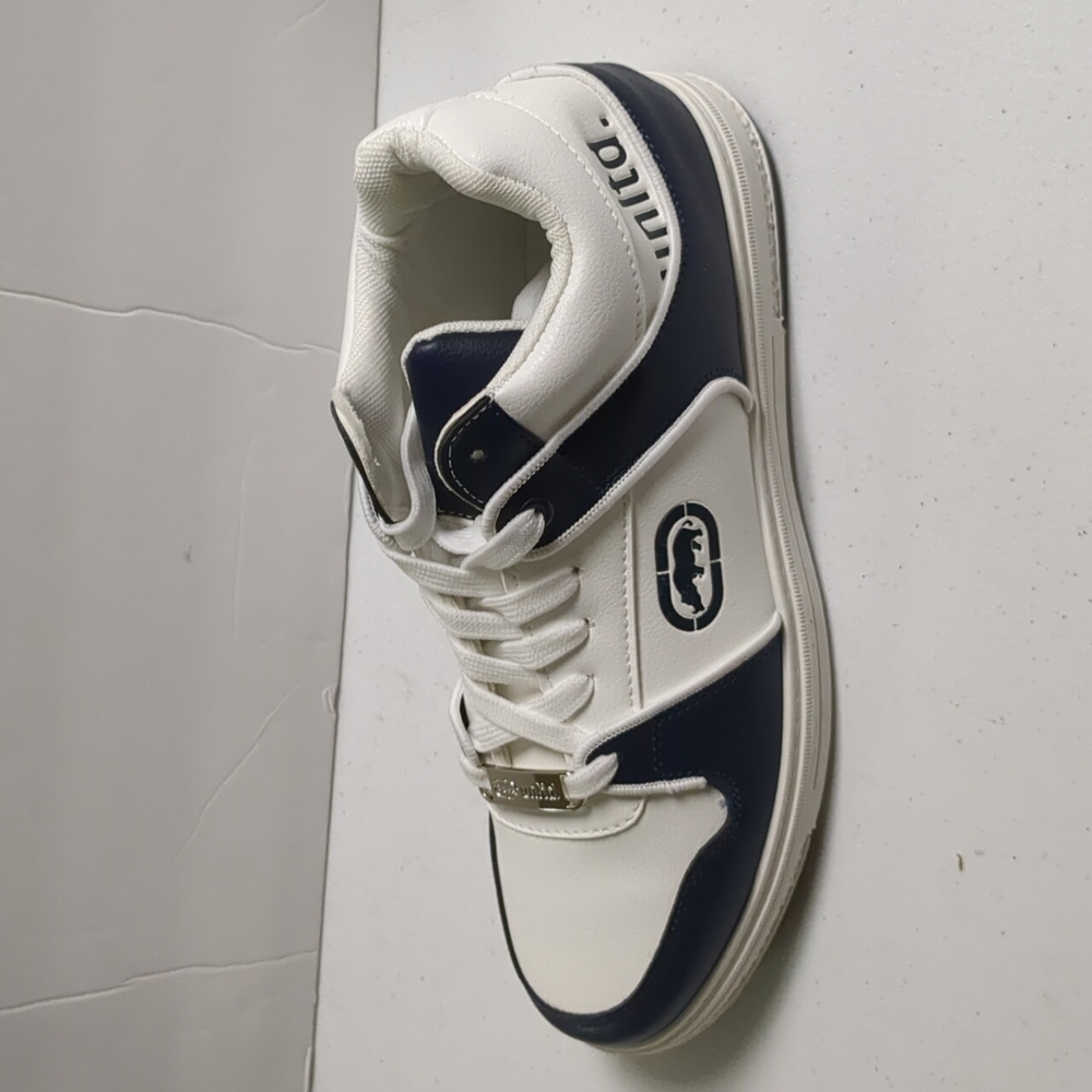 Ecko Unlimited Shoes Men Size 9.5 White & Blue Mid-Top Athletic Running Sneakers